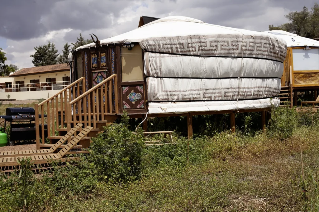 Mongolian yurt at Rock Rose Ranch western trail riding in Cyprus